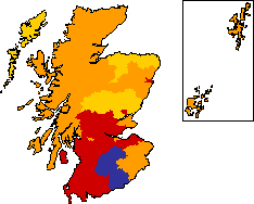 Map of results for Scotland, 2005
