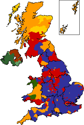 Map of results for the UK, 2005
