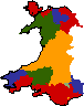 Map of results for Wales, 2005